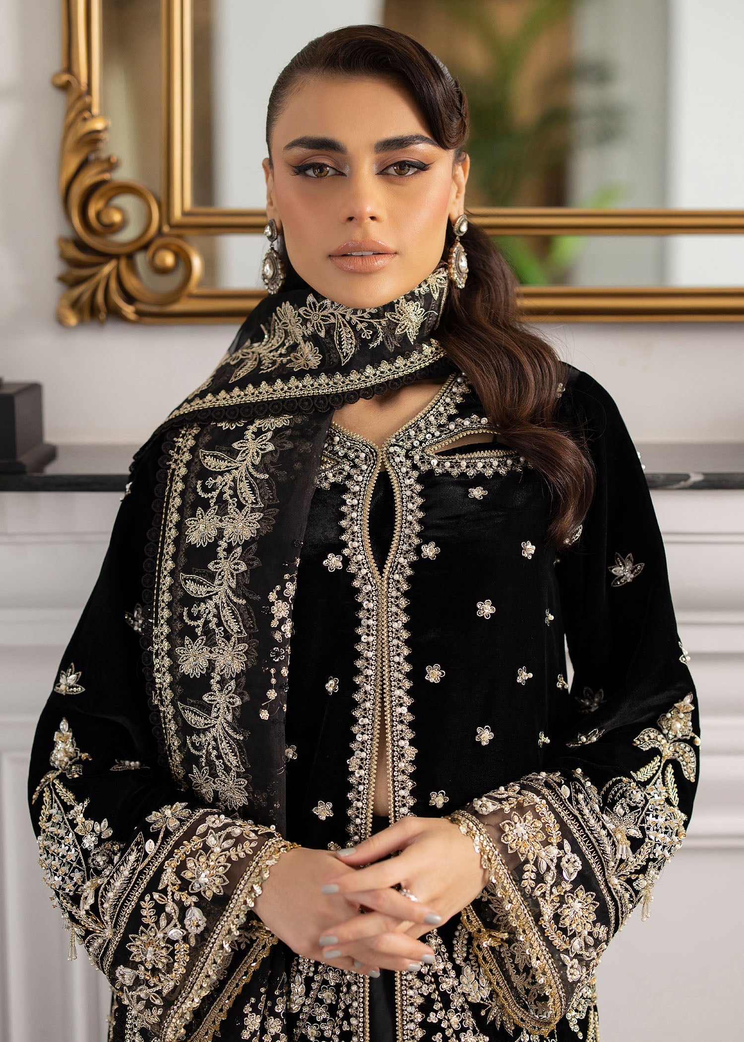 Sardinia - Unstitched Midnight Lush 3PC Velvet Festive Pakistani Dress