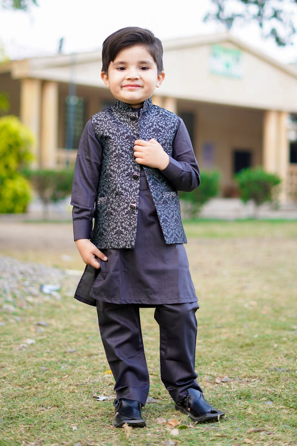 Hassanjee - Grey Waistcoat Suit - WKS 018