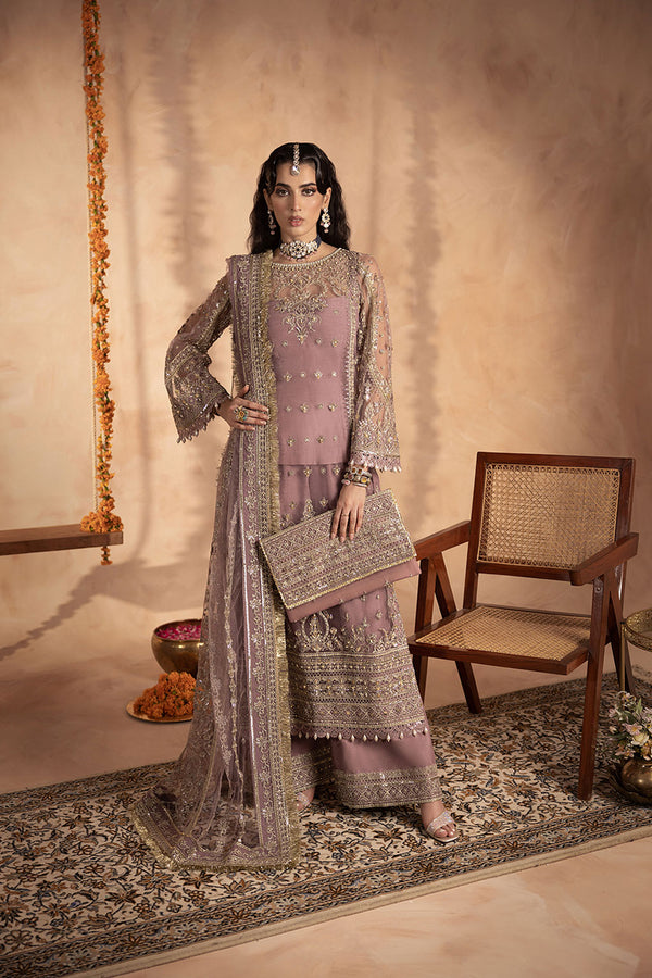 Anayra Amal -   Gota Kinari 3PC Stitched Embroidered + Hand Embellishment Lilac Dress