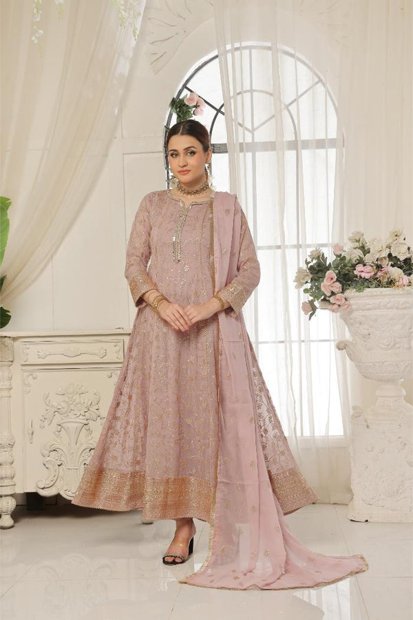Al Siyaab - 3 Piece Haani Tea Pink Pakistani Dress