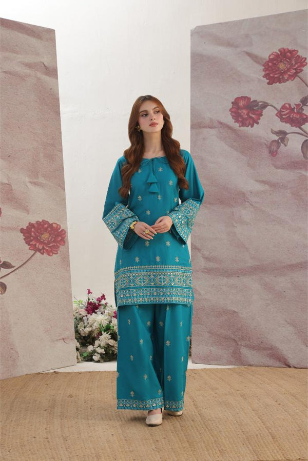 Al Siyaab - 2 Piece Maya Tiffany Blue Pakistani Dress