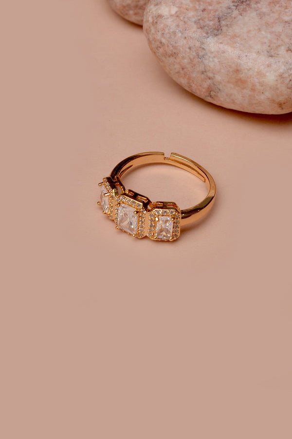 Anzay Jewellery - Size 0 Daily Wear Golden Ring