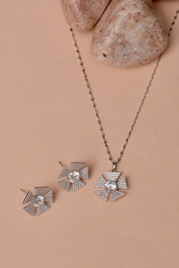 Anzay Jewellery - Daily Wear Silver Locket Set