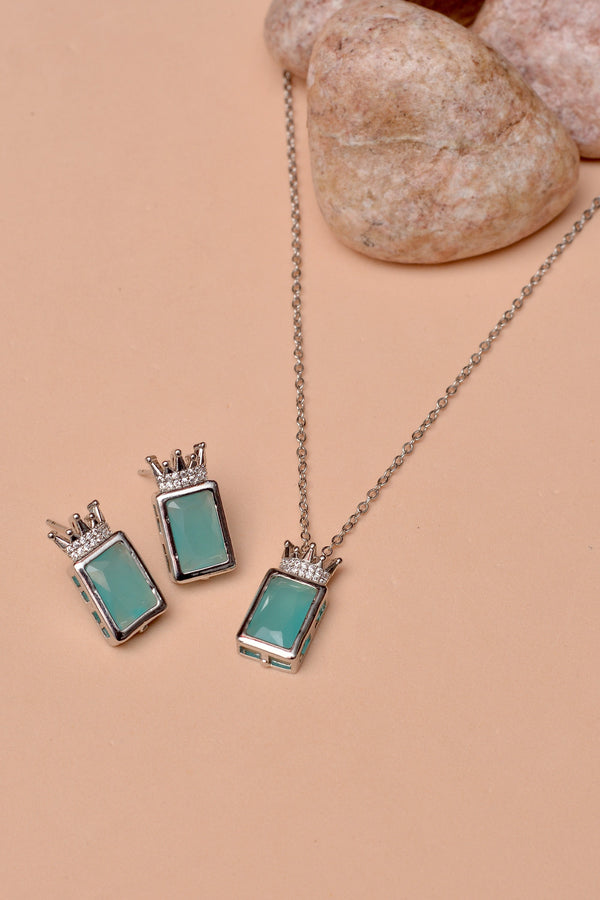 Anzay Jewellery - Daily Wear Green Locket Set