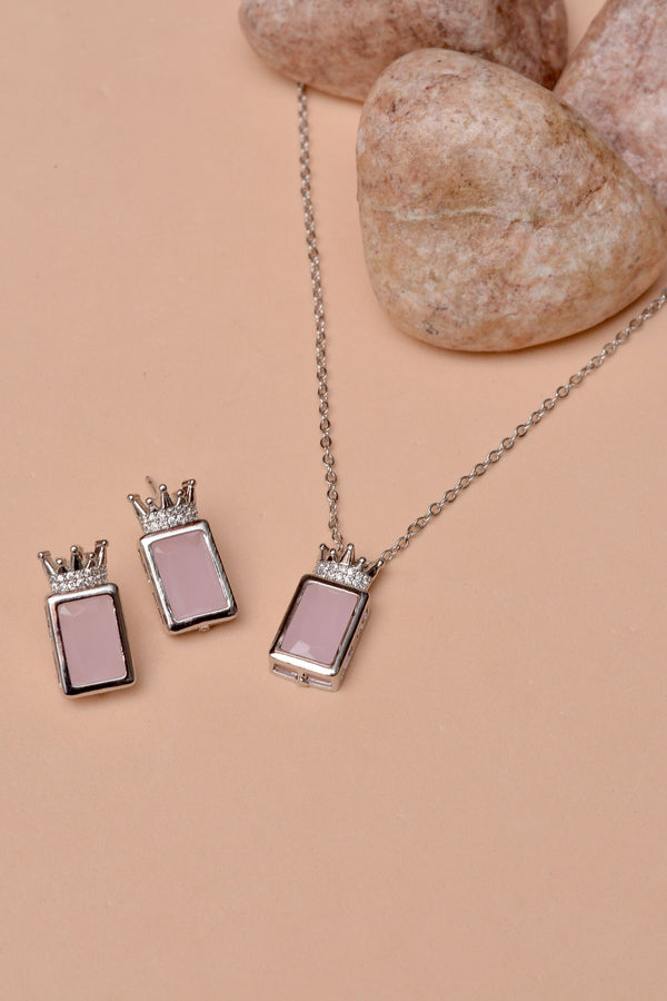 Anzay Jewellery - Daily Wear Pink Locket Set
