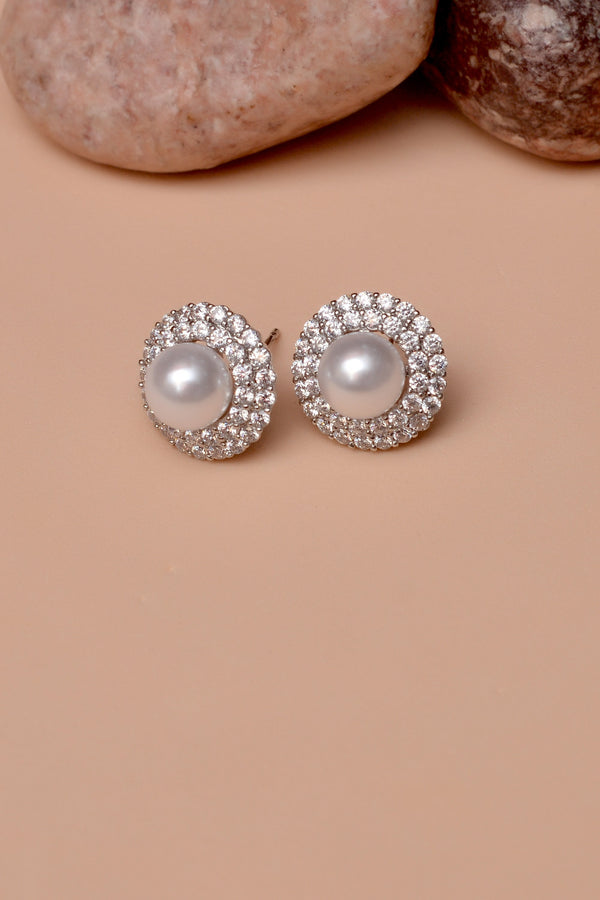 Anzay Jewellery - Daily Wear Silver Ear Studs