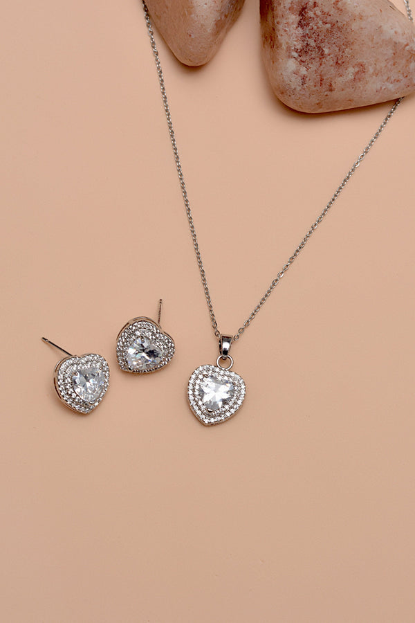 Anzay Jewellery - Daily Wear Silver Locket Set