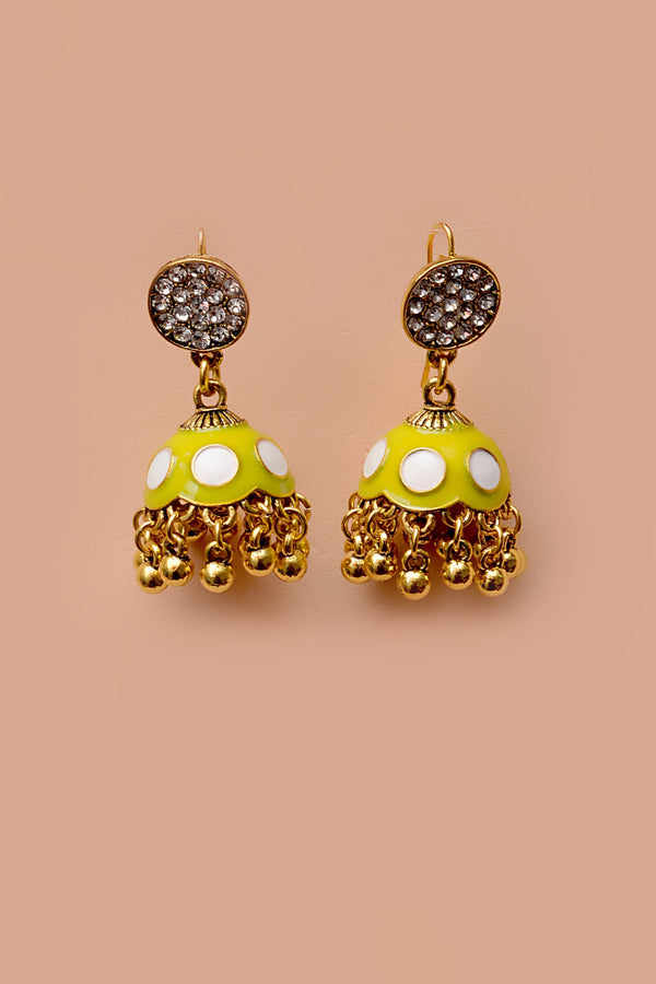 Anzay Jewellery - Daily Wear Yellow Earrings