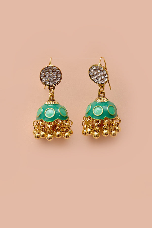 Anzay Jewellery - Daily Wear Green Earrings