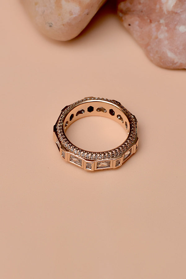 Anzay Jewellery - Size 8 Daily Wear Golden Ring