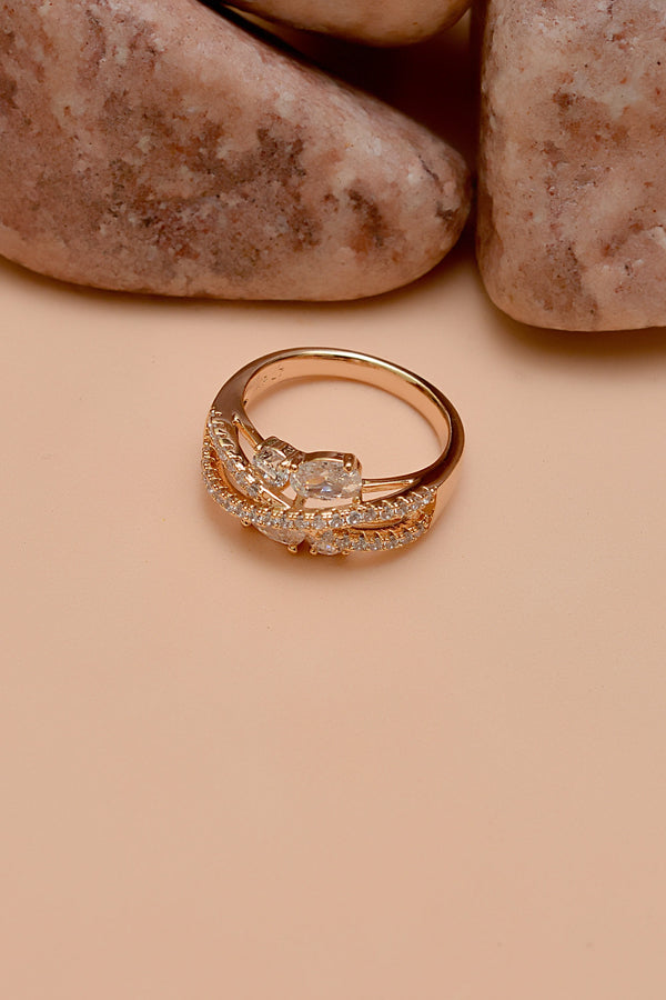 Anzay Jewellery - Size 7 Daily Wear Golden Ring