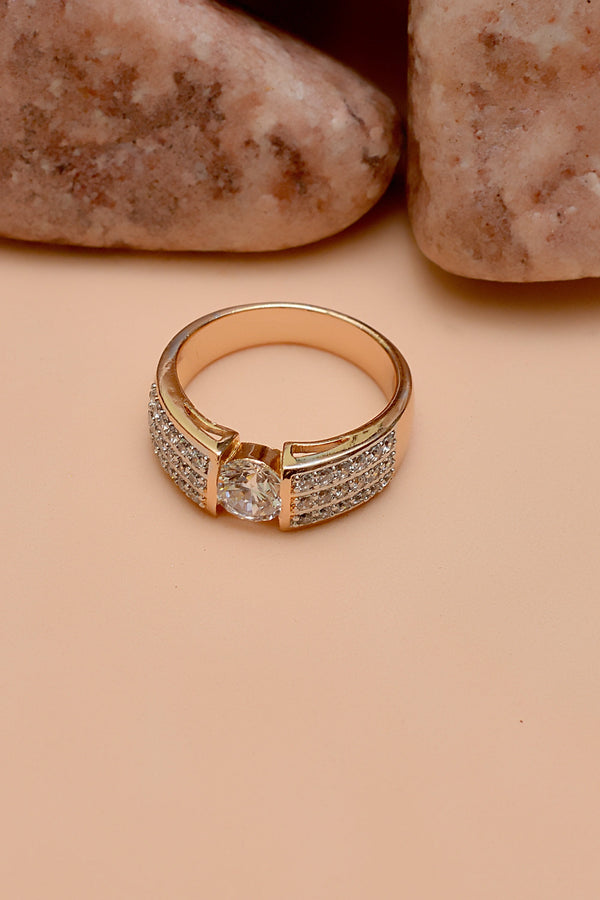 Anzay Jewellery - Size 6 Daily Wear Golden Ring