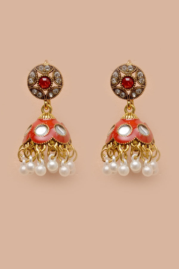 Anzay Jewellery - Daily Wear Red Earrings