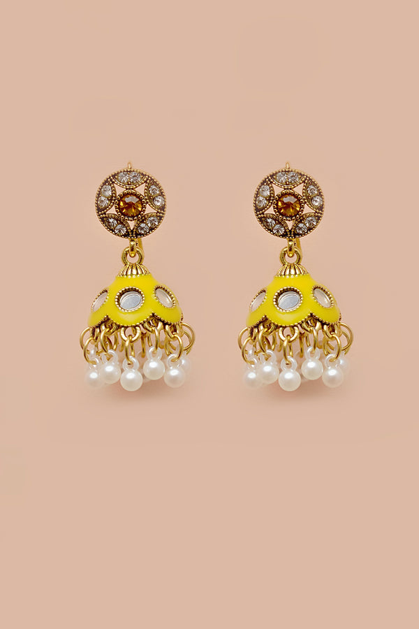 Anzay Jewellery - Daily Wear Yellow Earrings