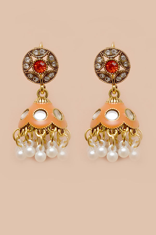 Anzay Jewellery - Daily Wear Orange Earrings