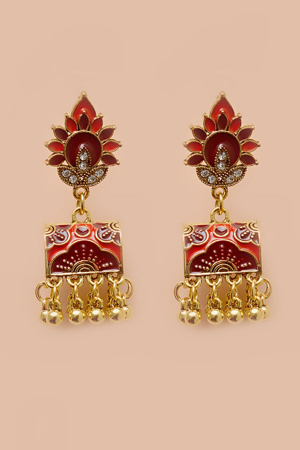Anzay Jewellery - Daily Wear Red Earrings