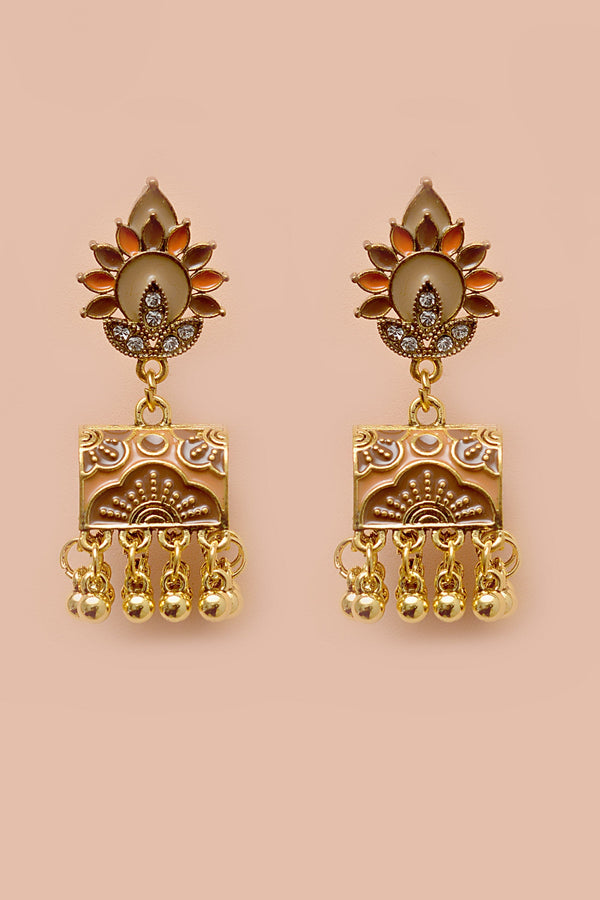Anzay Jewellery - Daily Wear Brown Earrings