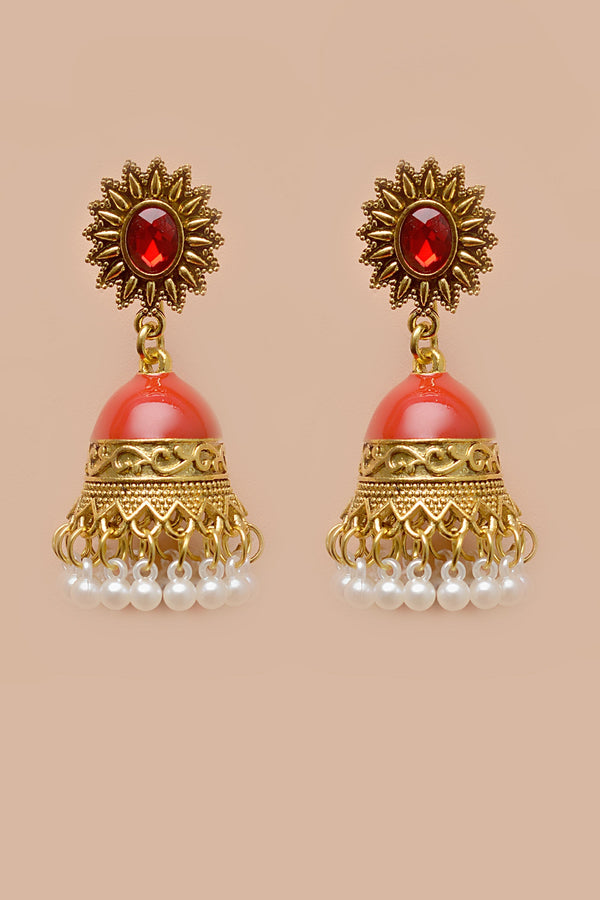 Anzay Jewellery - Daily Wear Red Earrings