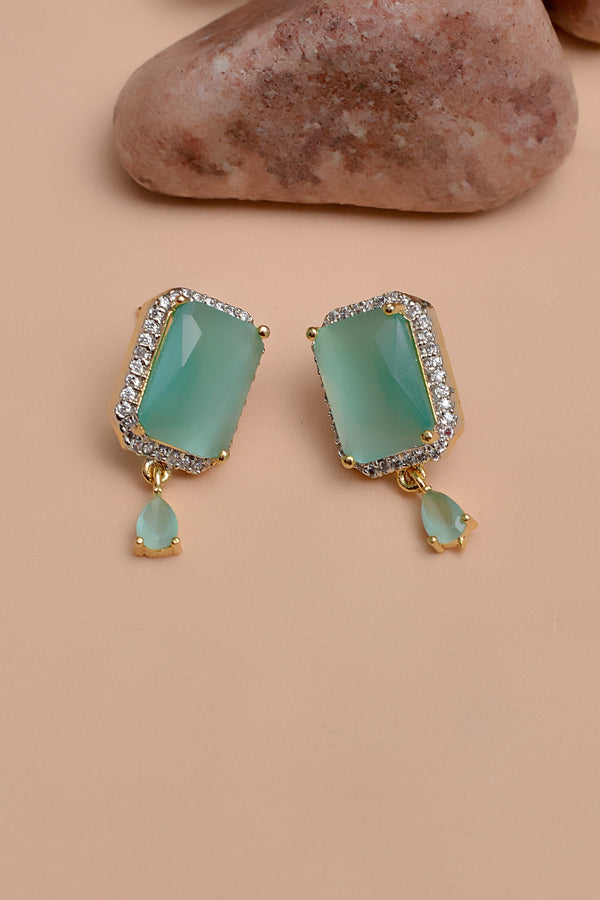 Anzay Jewellery - Daily Wear Green Earrings