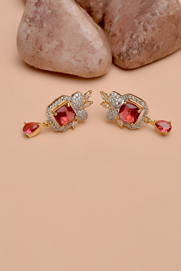 Anzay Jewellery - Daily Wear Red Earrings