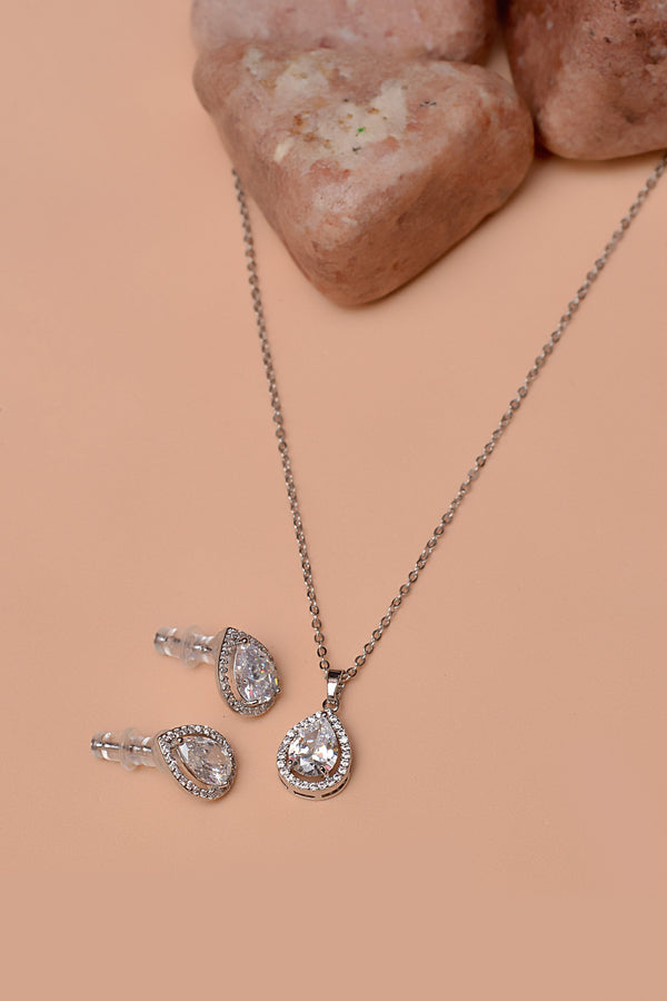 Anzay Jewellery - Daily Wear Silver Locket Set