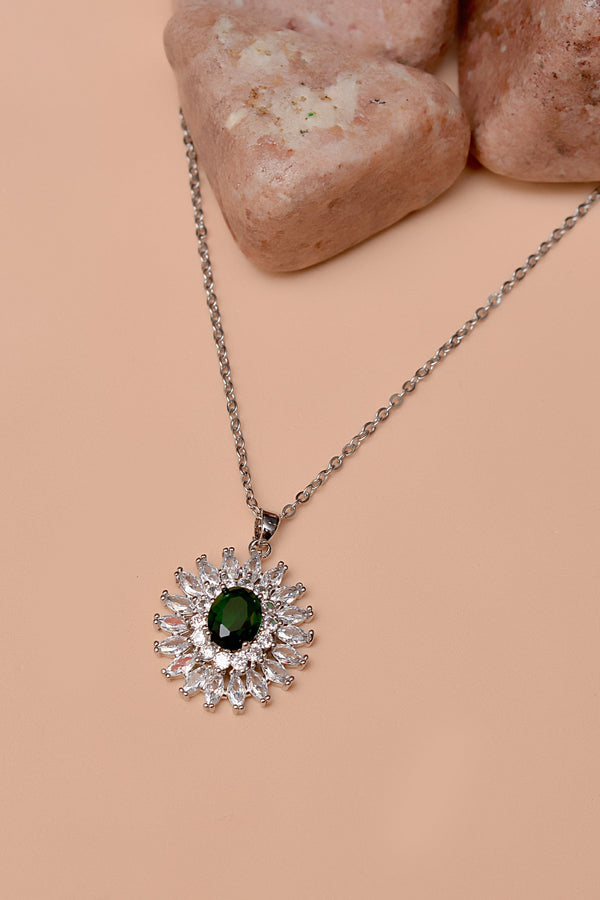 Anzay Jewellery - Daily Wear Green Locket Pendant