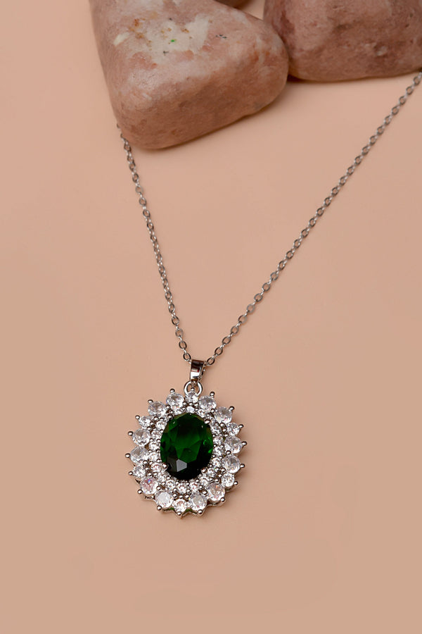 Anzay Jewellery - Daily Wear Green Locket Pendant
