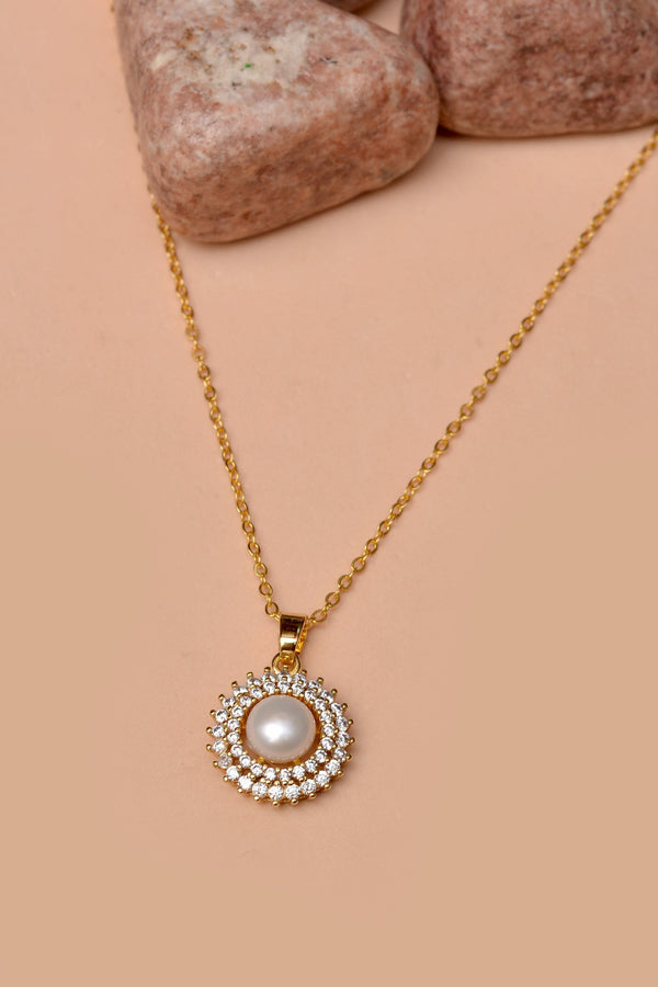 Anzay Jewellery - Daily Wear White Locket Pendant