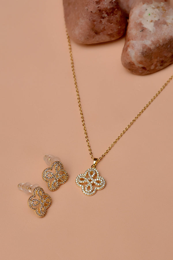 Anzay Jewellery - Daily Wear Golden Locket Set