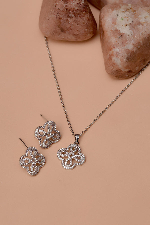 Anzay Jewellery - Daily Wear Silver Locket Set