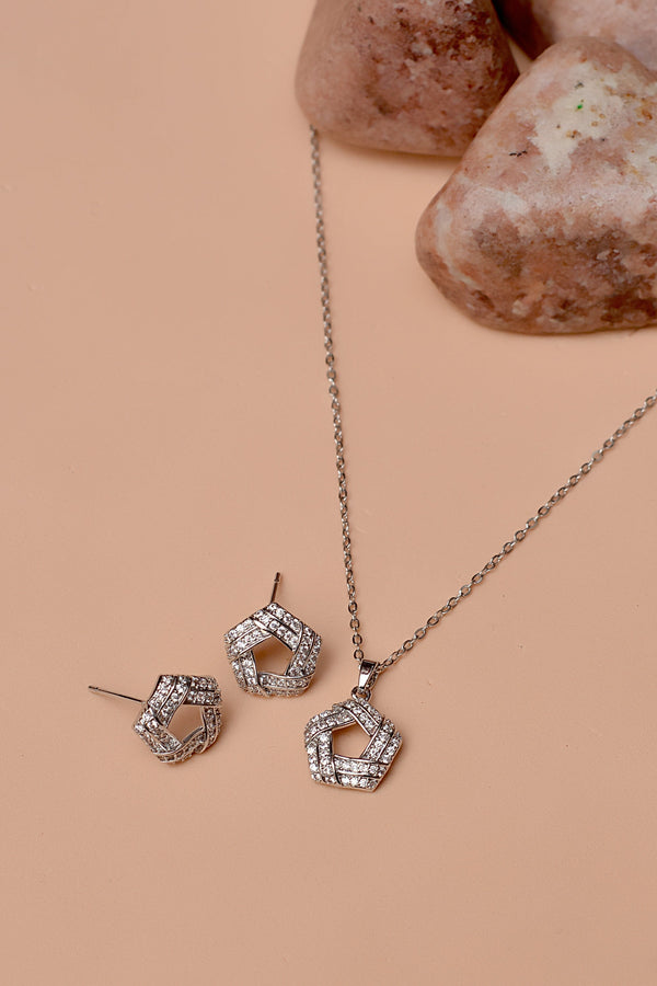 Anzay Jewellery - Daily Wear Silver Locket Set