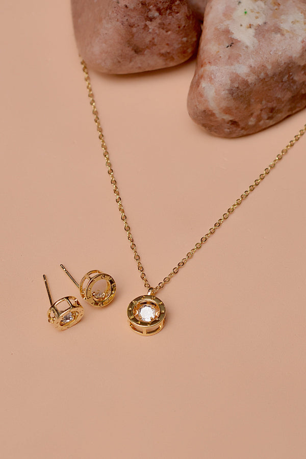 Anzay Jewellery - Daily Wear Golden Locket Set