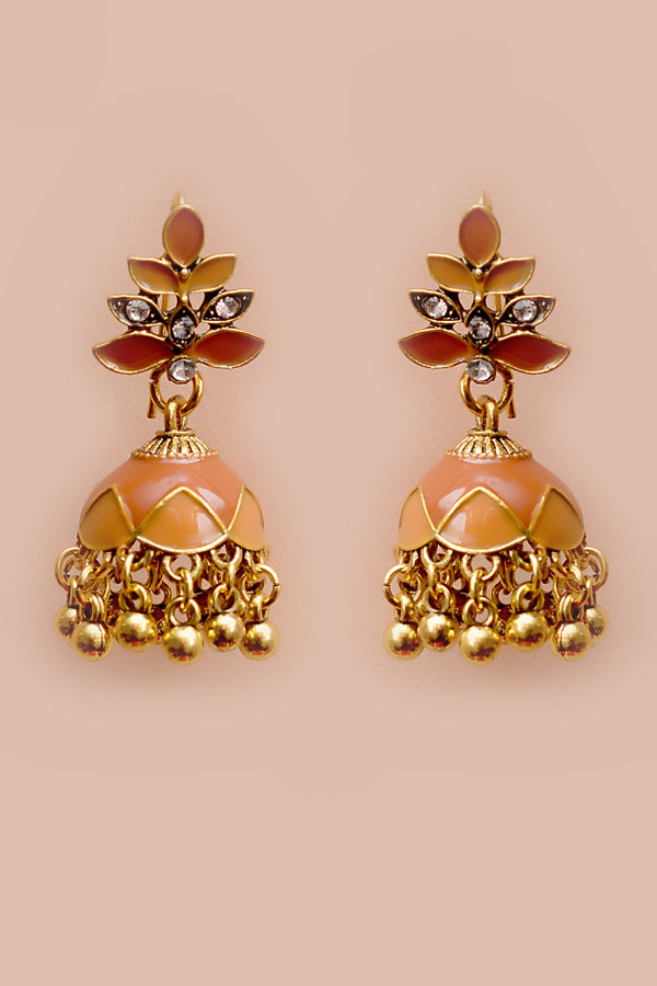 Anzay Jewellery - Daily Wear Brown Earrings