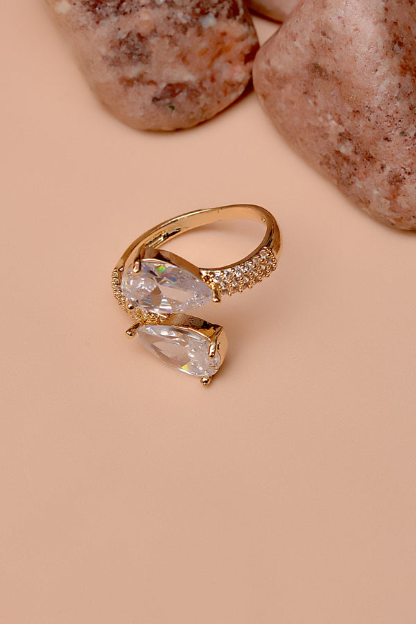 Anzay Jewellery - Size 0 Daily Wear Golden Ring