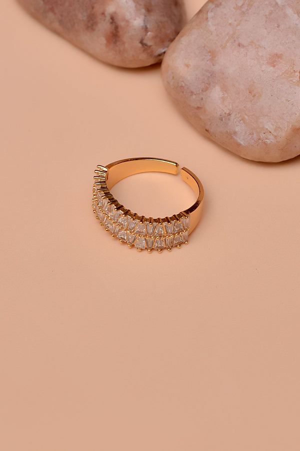 Anzay Jewellery - Size 0 Daily Wear Golden Ring