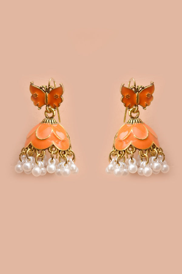 Anzay Jewellery - Daily Wear Orange Earrings