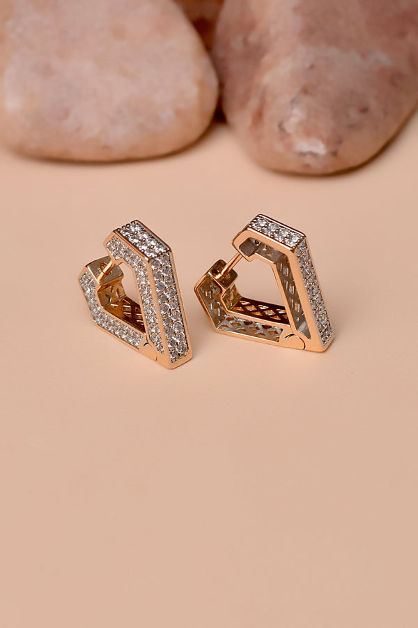 Anzay Jewellery - Daily Wear Dual Tone Hoop Earrings