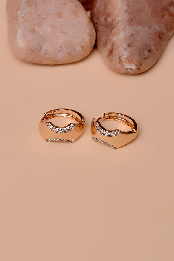 Anzay Jewellery - Daily Wear Dual Tone Hoop Earrings