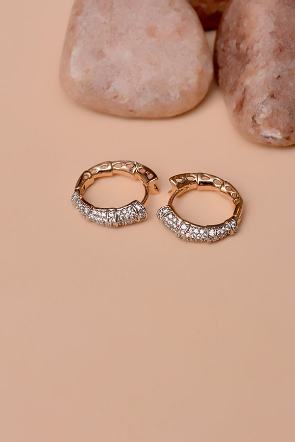 Anzay Jewellery - Daily Wear Dual Tone Hoop Earrings