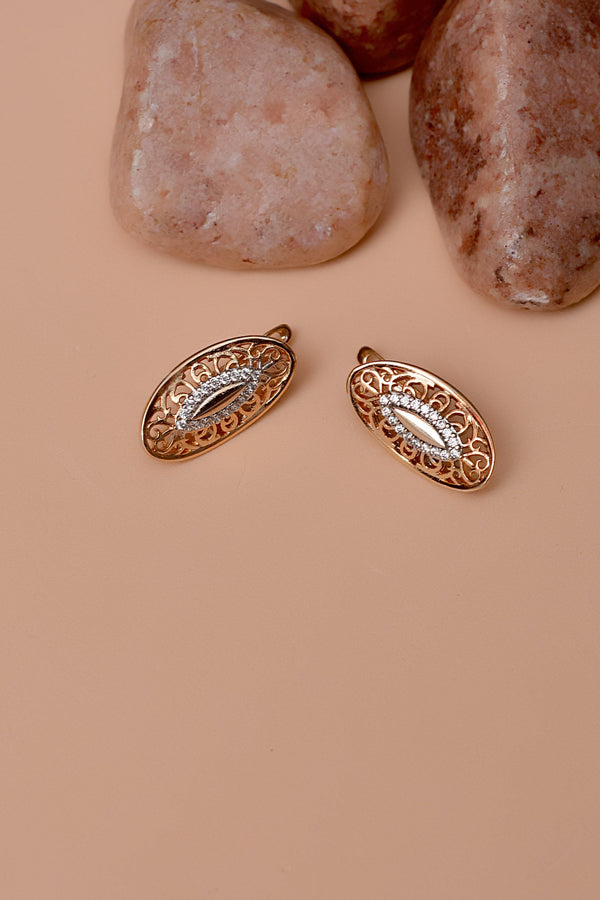 Anzay Jewellery - Daily Wear Dual Tone Hoop Earrings