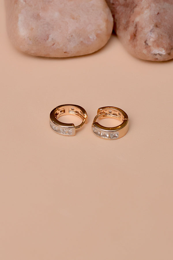 Anzay Jewellery - Daily Wear Dual Tone Hoop Earrings