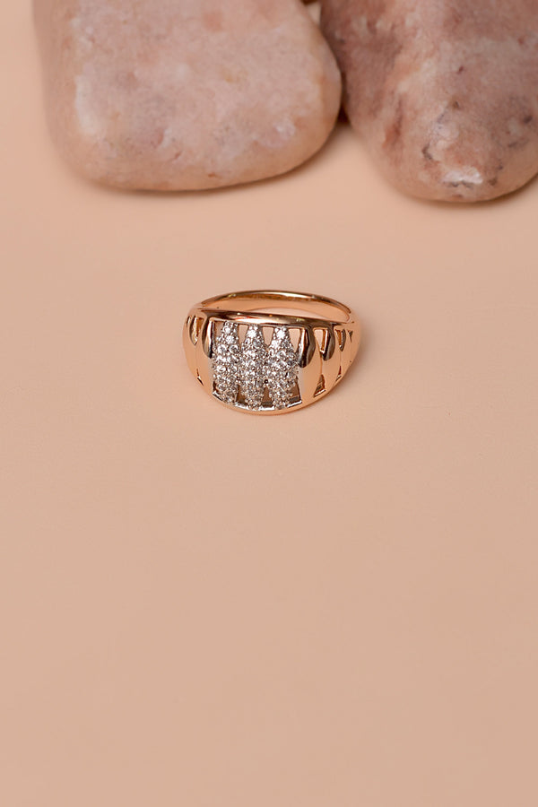 Anzay Jewellery - Size 6 Daily Wear Dual Tone Ring