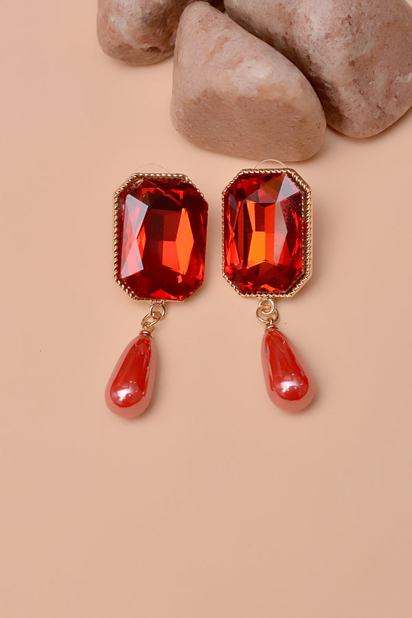 Anzay Jewellery - Daily Wear Red Earrings