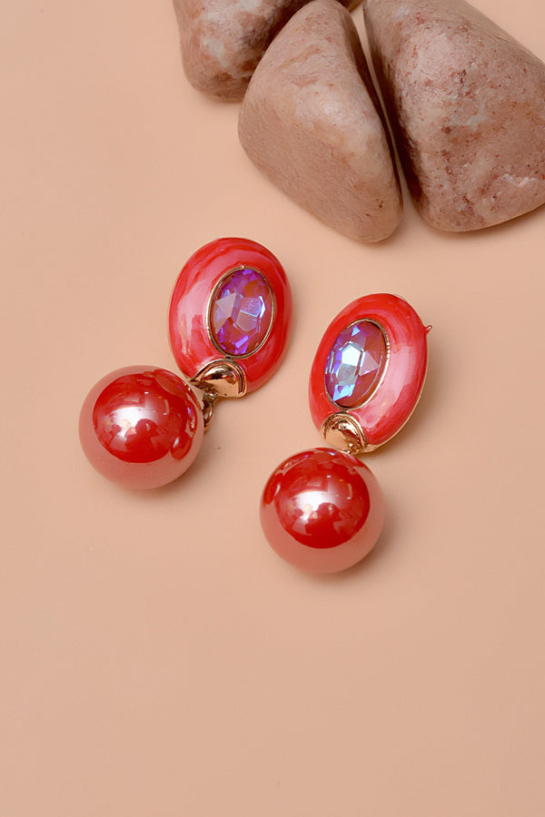 Anzay Jewellery - Daily Wear Red Earrings