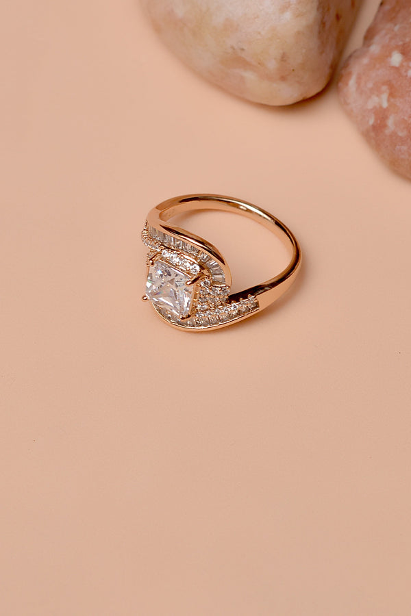 Anzay Jewellery - Size 8 Daily Wear Golden Ring