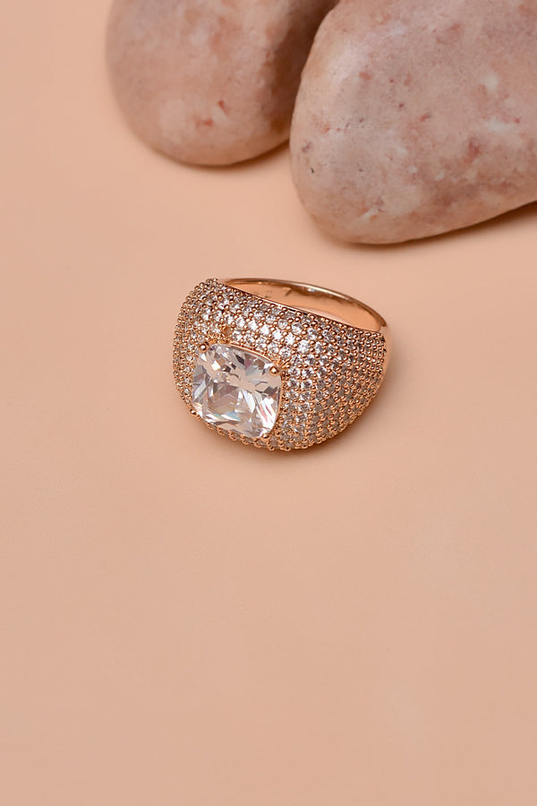 Anzay Jewellery - Size 8 Daily Wear Golden Ring