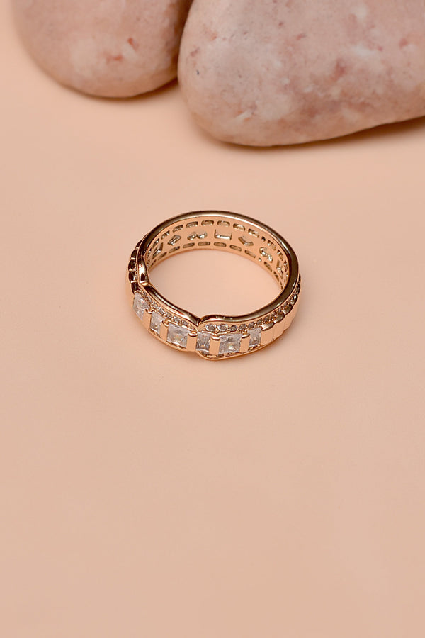 Anzay Jewellery - Size 8 Daily Wear Golden Ring