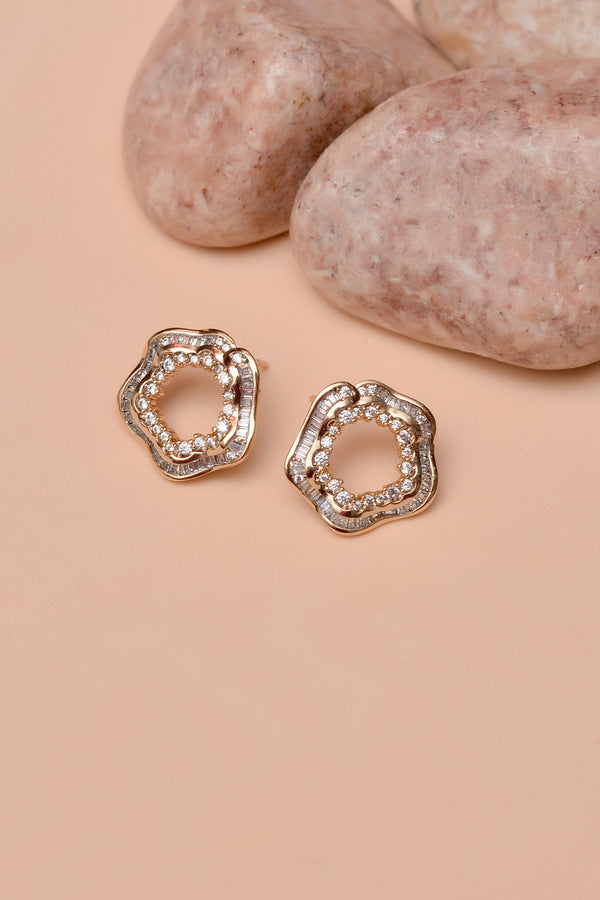 Anzay Jewellery - Daily Wear Dual Tone Ear Studs