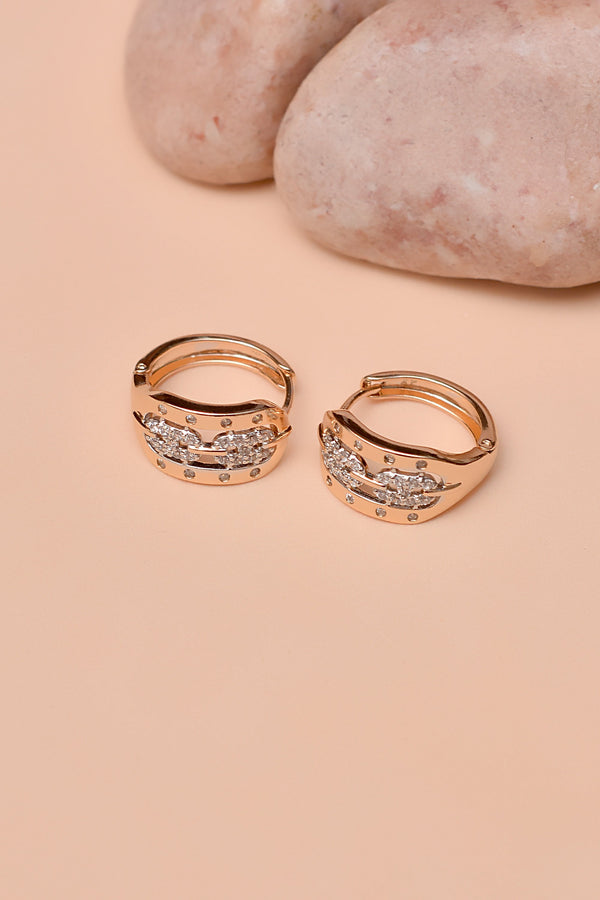 Anzay Jewellery - Daily Wear Dual Tone Hoop Earrings