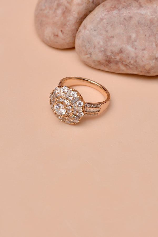 Anzay Jewellery - Size 7 Daily Wear Golden Ring